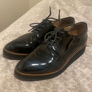 Aldo Platform Patent Leather Lace Up Shoes - 8.5